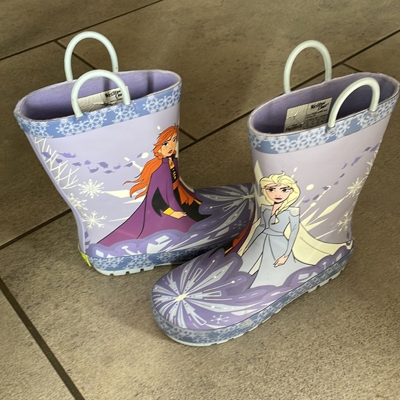 Western Chief Girls Rain Boots Frozen Elsa Anna size 13 US - Picture 2 of 5